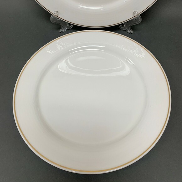 Villeroy & Boch Luxembourg Adriana 0143 White Gold Dinner Plates 11 3/8 Lot of 2 - Picture 3 of 6